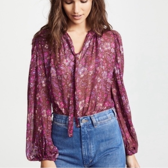 Ulla Johnson Carmine Blouse in Sumac Size 2 Silk - Picture 1 of 10